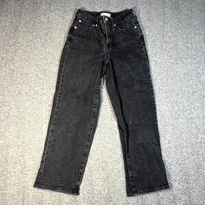 Madewell The Curvy Perfect Vintage Wide-Leg Jeans women's 24P Black Mom Preppy